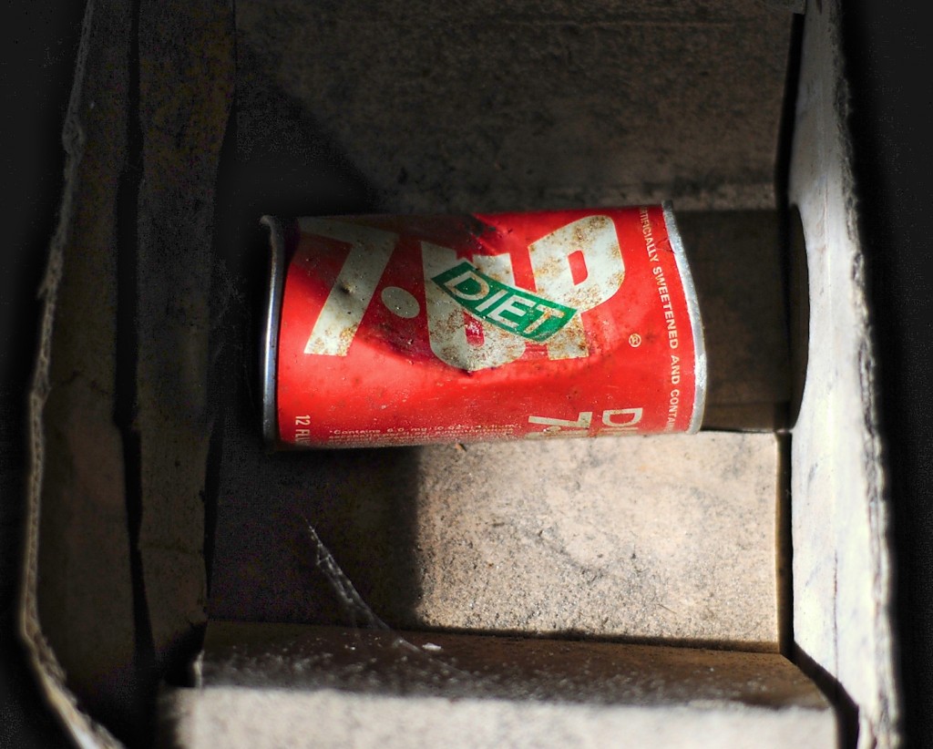 Alte 7 Up Dose in einer alten Schachtel
